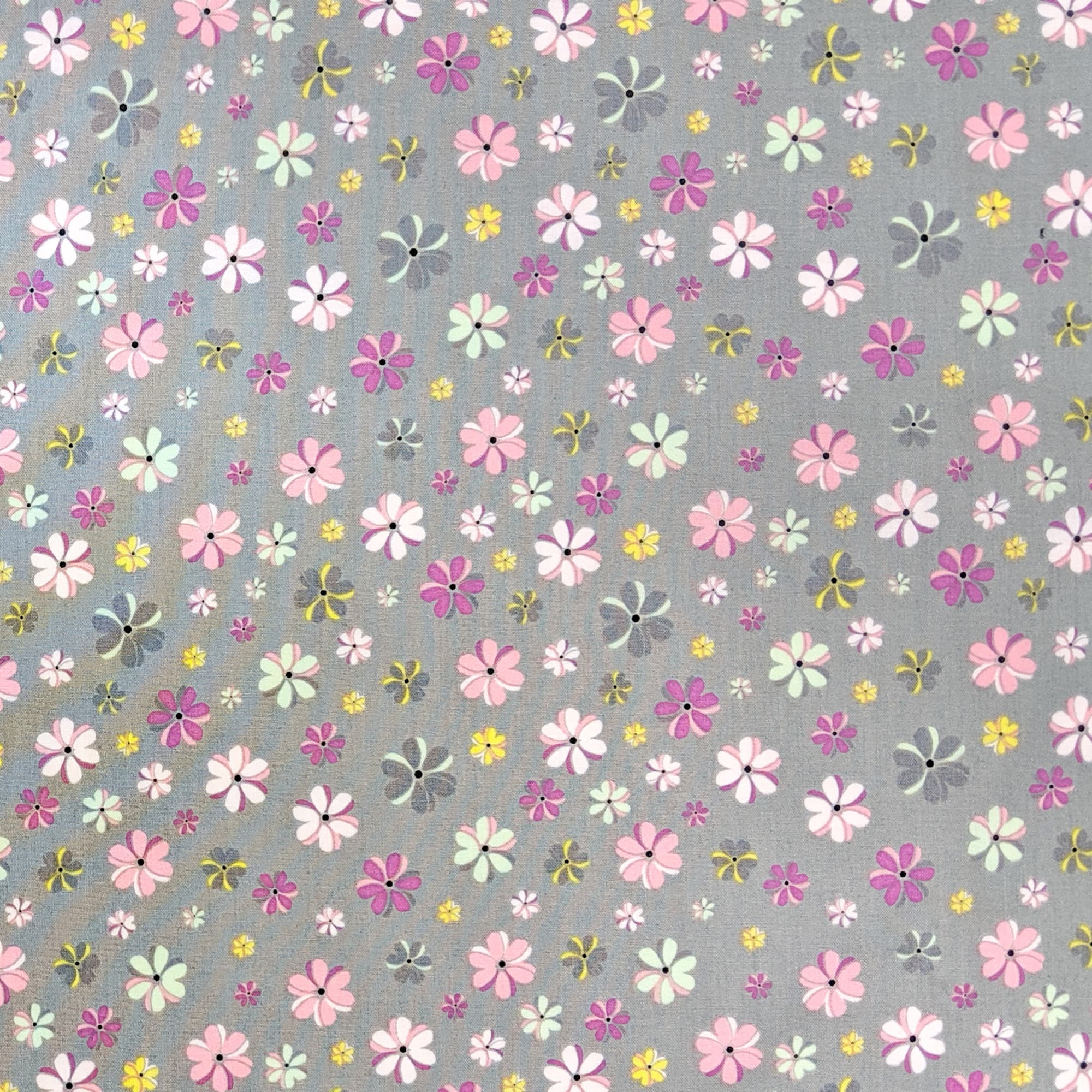 Camelot Fabrics My Pink & Gray Floral Novelty Cotton Fabric